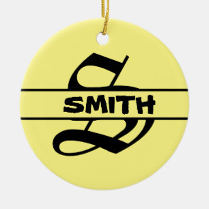 Housewarming Gift - Personalised Names Monogram Ceramic Tree Decoration