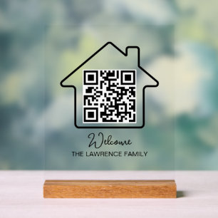 Housewarming Gift Personalised WiFi QR Code Acrylic Sign
