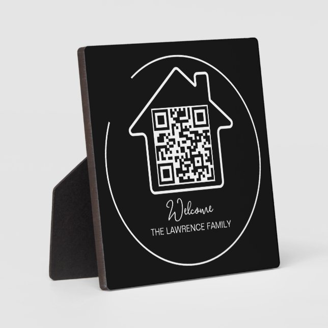 Housewarming Gift | Personalised WiFi Sign QR Code Plaque (Front)