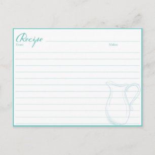 Housewarming gift recipe book cards, family recipe postcard