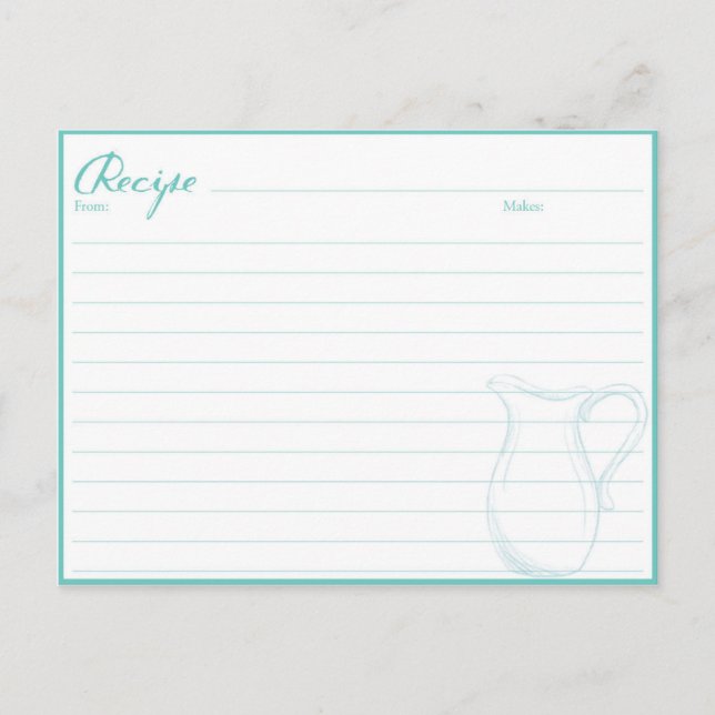 Housewarming gift recipe book cards, family recipe postcard (Front)