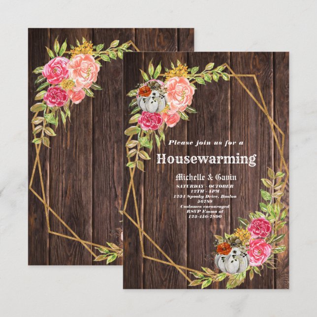 Housewarming Home Sweet Home  Pumpkin Invitati Invitation (Front/Back)