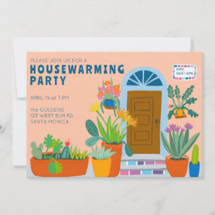 HOUSEWARMING NEW HOME Colourful Front Door Party Invitation