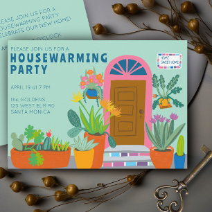 HOUSEWARMING NEW HOME Colourful Front Door Party Invitation