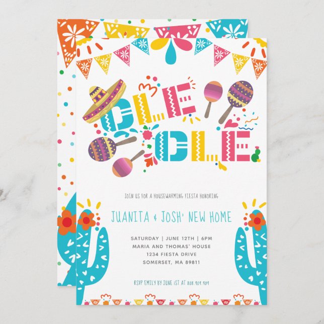 Housewarming New Home Ole Ole Fiesta Invitation (Front/Back)