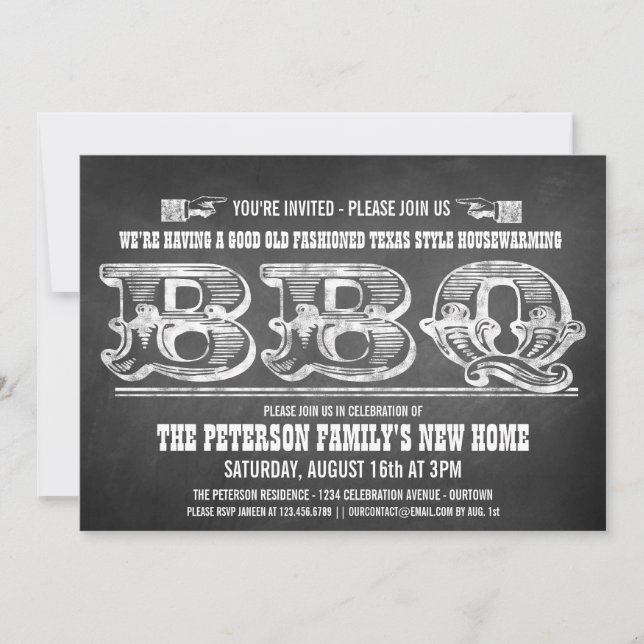 Housewarming Party Barbeque Invitations (Front)