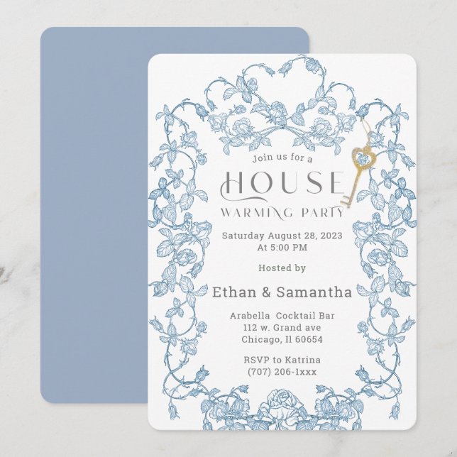 Housewarming Party Blue Template (Front/Back)