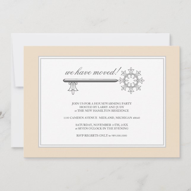 Housewarming Party Invitation {Beige} (Front)
