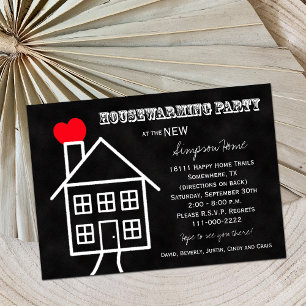 Housewarming Party Invitation Chalkboard Style