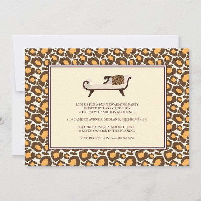 Housewarming Party Invitation {Leopard Print} (Front)