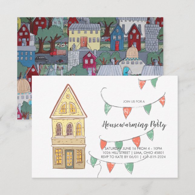 Housewarming Party Invitation | Neighbourhood (Front/Back)