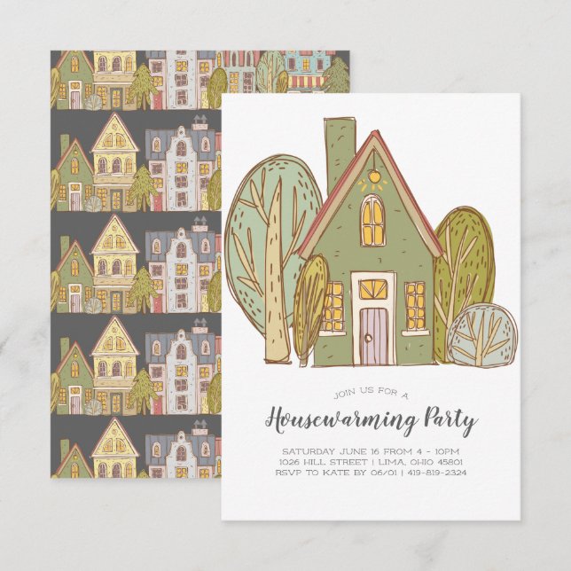 Housewarming Party Invitation | New Neighbourhood (Front/Back)