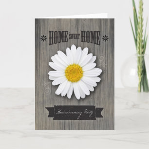 Housewarming Party Invitation, Rustic Daisy Invitation