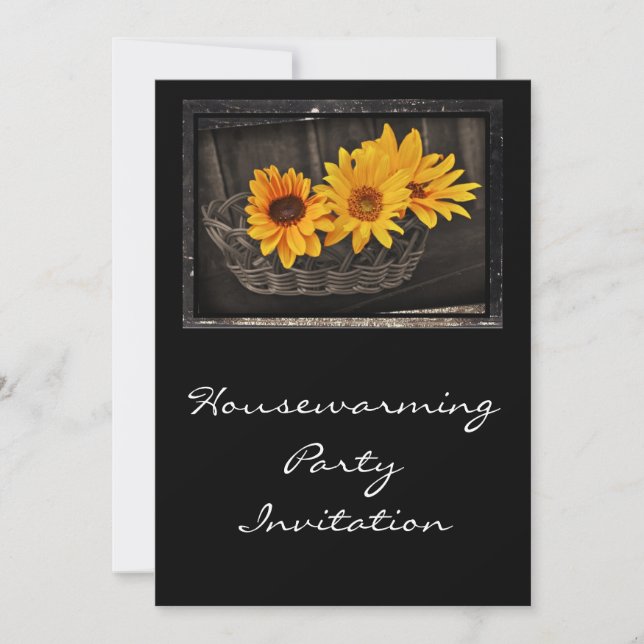 Housewarming Party Invitation sunflowers (Front)