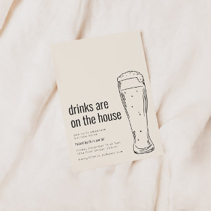 Housewarming Party Invitation with Beer