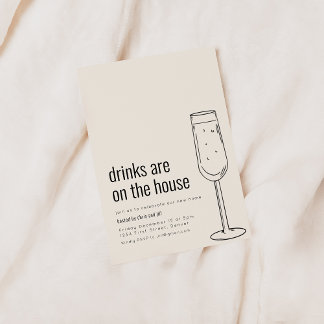 Housewarming Party Invitation with Champagne 