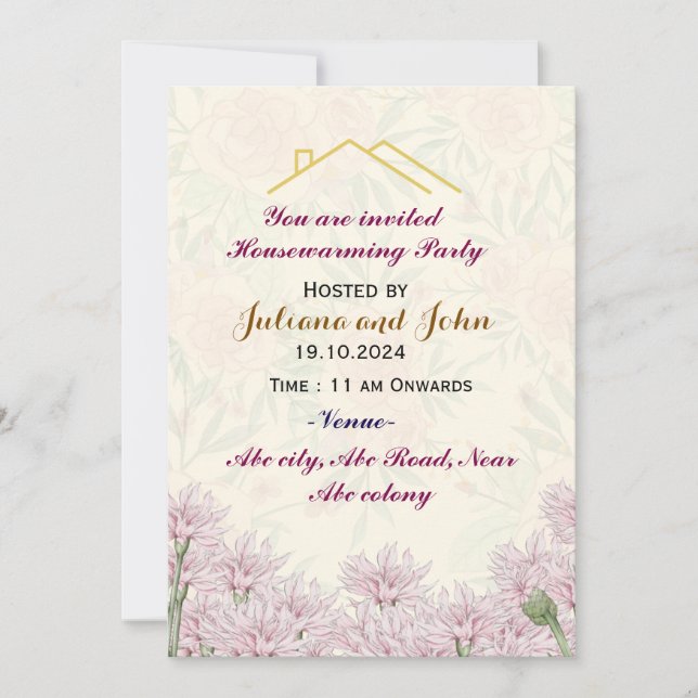 Housewarming Party invitations  (Front)