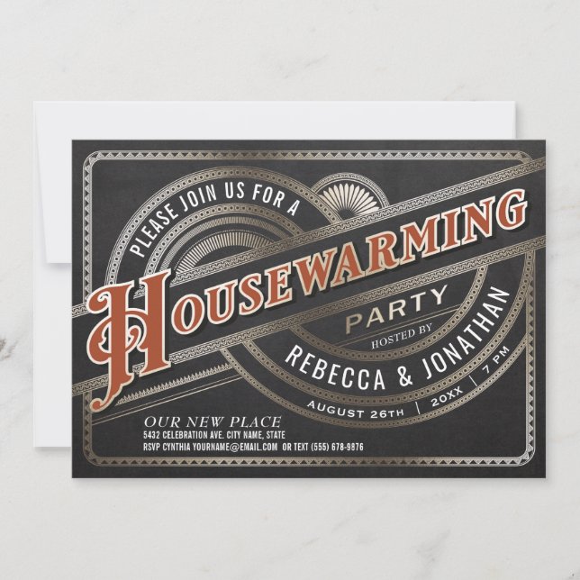 Housewarming Party Invitations - Retro Foil (Front)