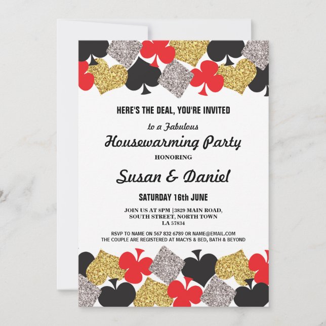 Housewarming Party Las Vegas Casino Royale Invite (Front)