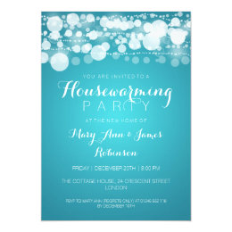 Housewarming Party Modern Dots Turquoise Card Housewarming Party Modern Dots Turquoise Card