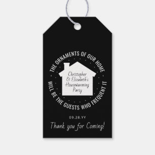 Housewarming Party New Home Address Black & White Gift Tags