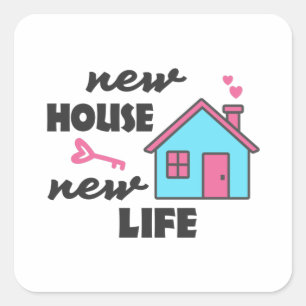 Housewarming party New House New Life Square Sticker