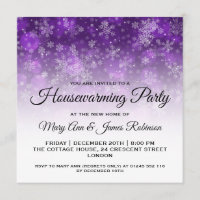 Housewarming Party Purple Holiday Sparkle