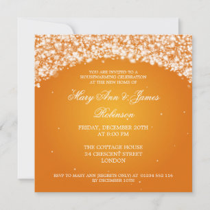 Housewarming Party Sparkling Arch Orange Invitation