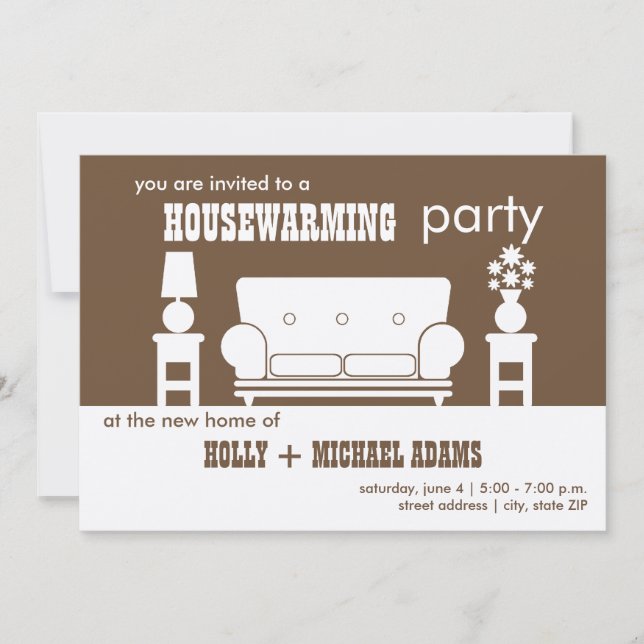 Housewarming Party - White Living Room Invitation (Front)