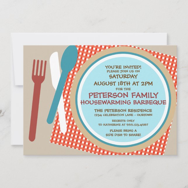 Housewarming Picnic Barbeque Invitation (Front)
