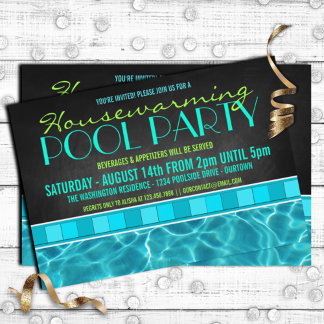 Housewarming Pool Party Invitations