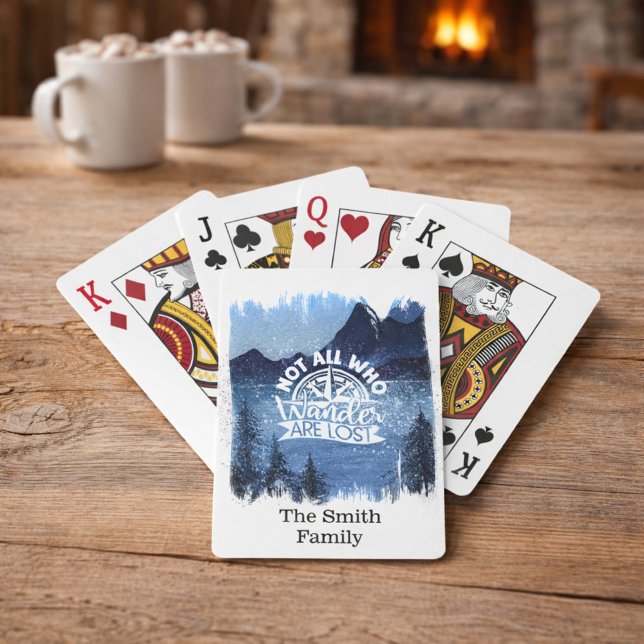 Housewarming Rustic Mountain Scene Personalised Playing Cards (Creator Uploaded)