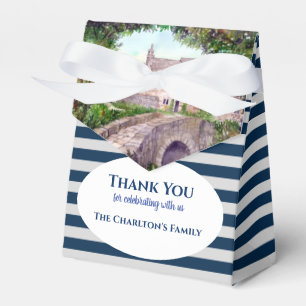 Housewarming Stone Bridge Watercolor Painting  Favour Box