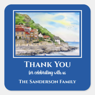 Housewarming Summer in Runswick Bay England Square Sticker