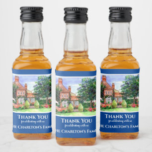 Housewarming The Manor House York England Garden Liquor Bottle Label