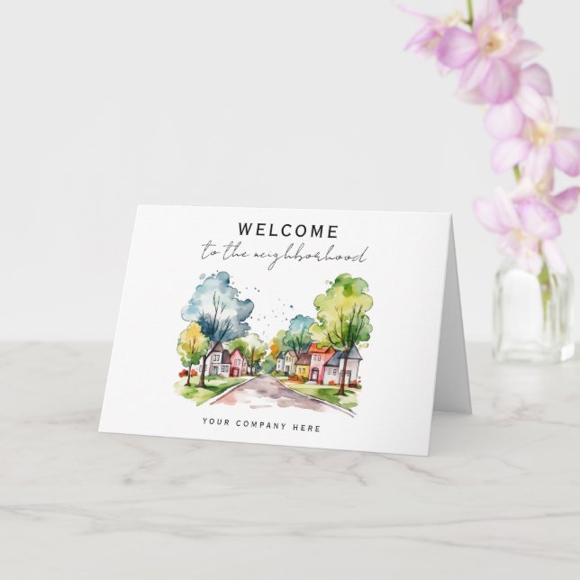 Housewarming Welcome to the Neighbourhood Realty Card (Orchid)