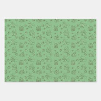 Housewarming Whimsical houses Wrapping Paper Sheet