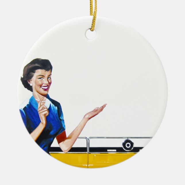 Housewife and New Washer Ceramic Tree Decoration (Front)