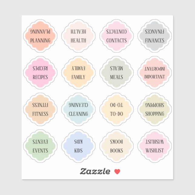 Housewife Index Tabs Binder Divider Bujo Planner (Sheet)