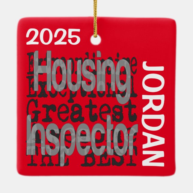 Housing Inspector Extraordinaire CUSTOM Ceramic Ornament (Back)