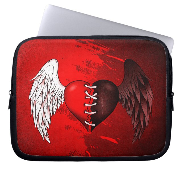 Housse Pour Ordinateur Portable Mi-ange mi-démon Laptop Sleeve (Front)