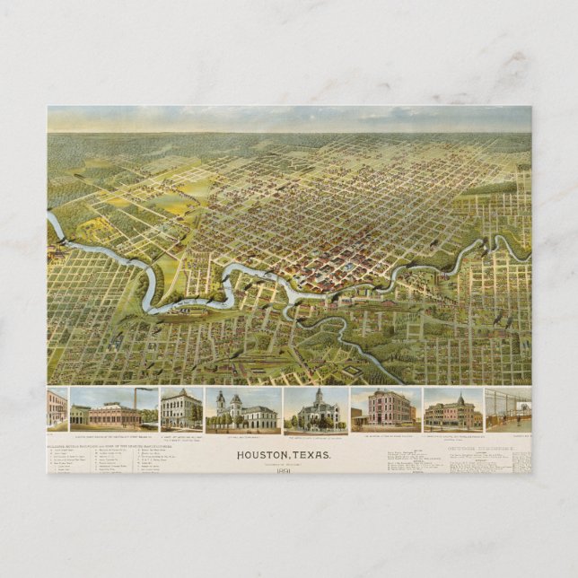 Houston 1891 postcard (Front)