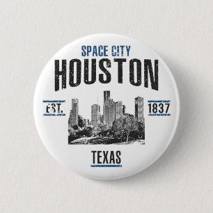 Houston 6 Cm Round Badge
