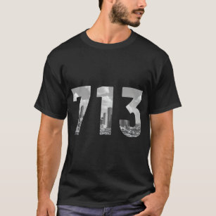Houston 713 Area Code Skyline Texas Pride Vintage  T-Shirt