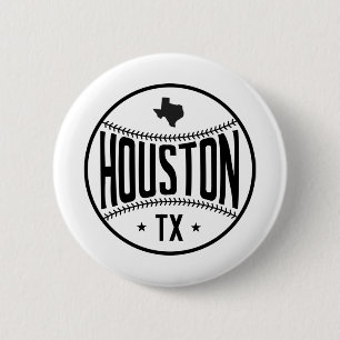 Houston Baseball Themed 6 Cm Round Badge