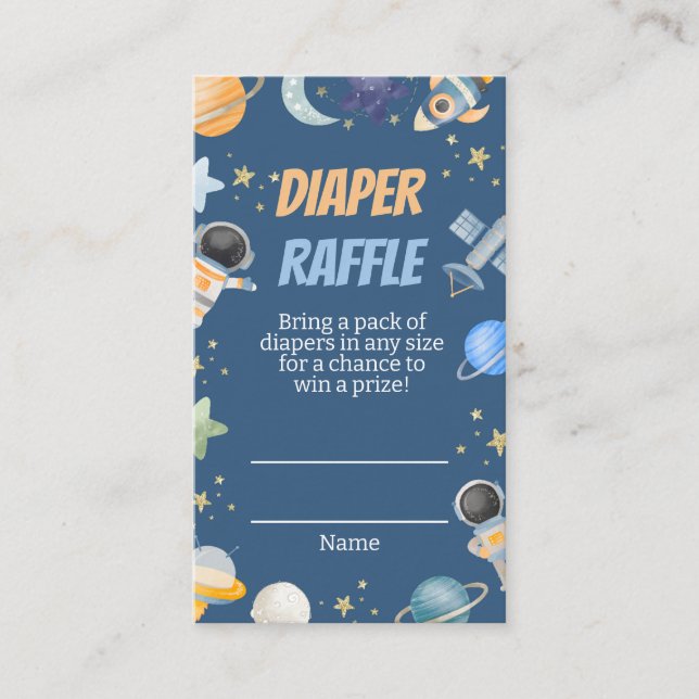 Houston Boy Shower Diaper Raffle Ticket Enclosure Card (Front)
