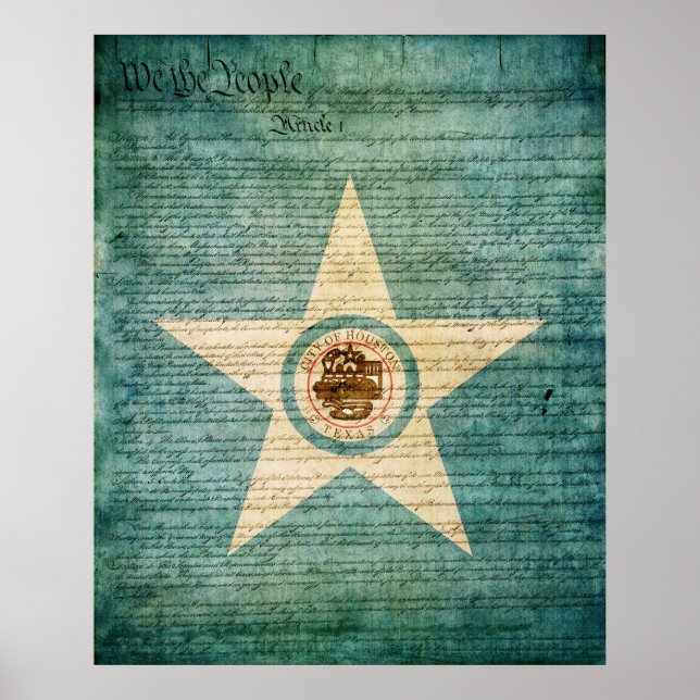 Houston City Flag Poster (Front)