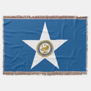 Houston city flag throw blanket