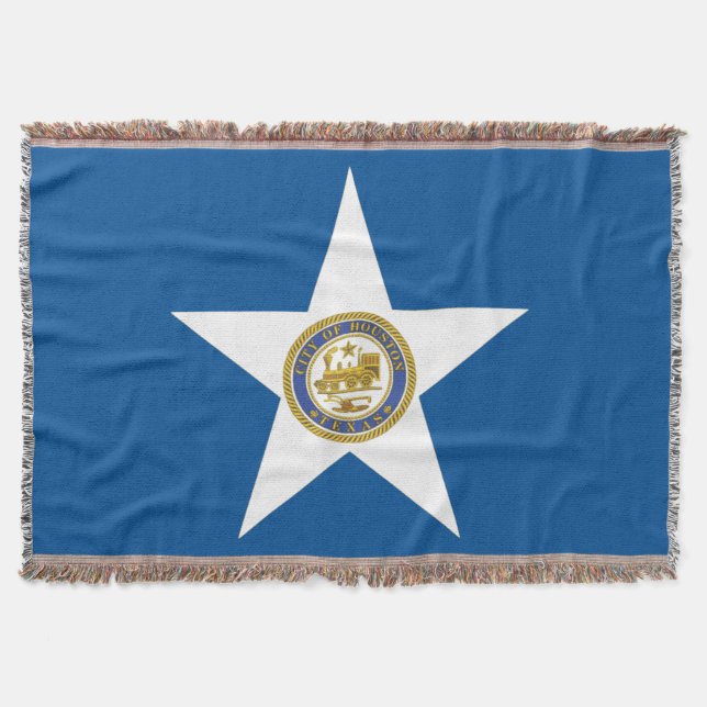 Houston city flag throw blanket (Front)
