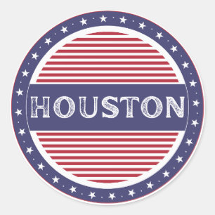 Houston City Pride Emblem – American Identity Classic Round Sticker
